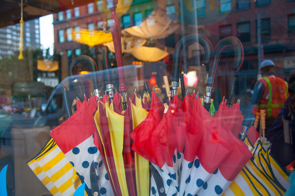 UmBella Umbrella store window in Seattle, Washington